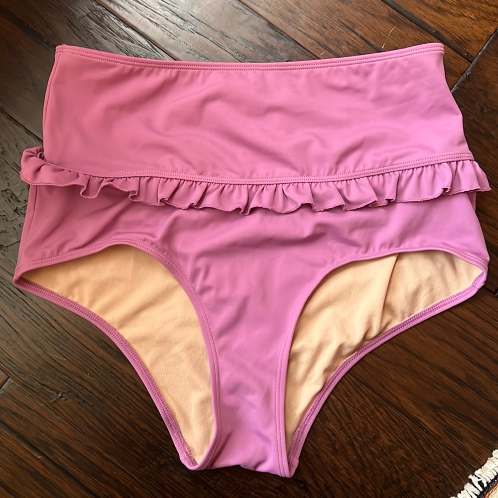 Kortni Jeane mid- Ruffle swim bottom